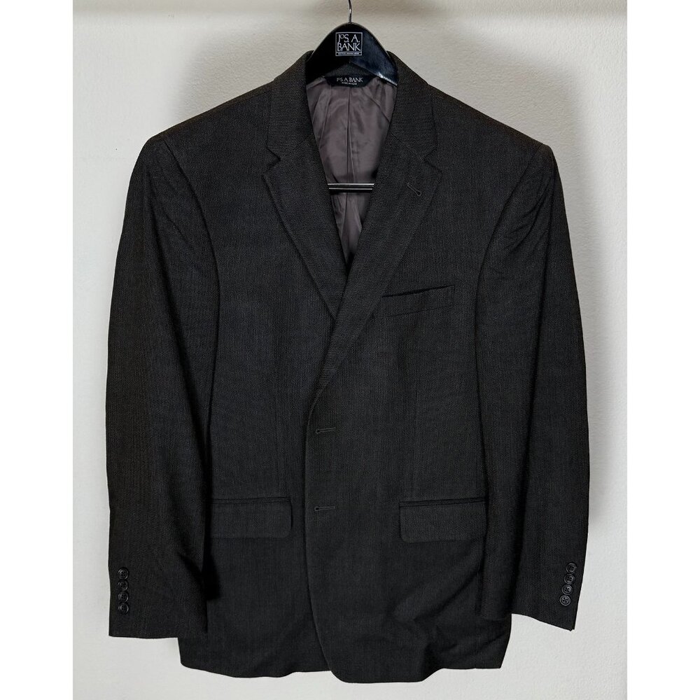 Jos. A. Bank Men’s Blazer - Dark Charcoal Gray Silk Wool Blend - Size 42R